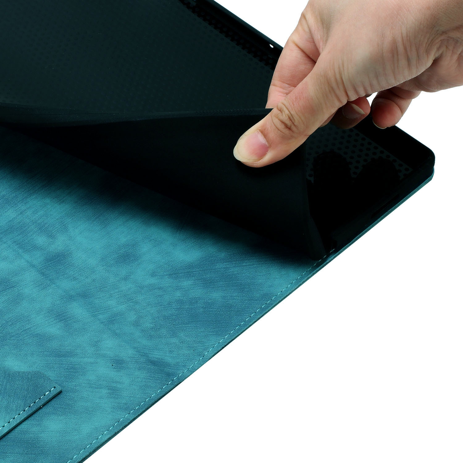 Bescherm-Etui Hoes Map voor  Apple iPad Air 11"  - Kat en Vlinders  -  Groen