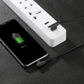 Hoek - USB-C  Oplader en Data USB Kabel voor Samsung Galaxy Serie 100cm.