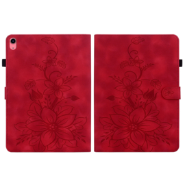 Bescherm-Etui Hoes Map Cover voor  Apple iPad 10 - A16 - 10.9 - 2022 - 2025 - Lelie - Rood