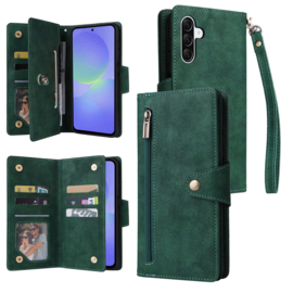 7-Pas Boek-Cover Portemonnee Etui Hoes voor Samsung Galaxy A37 - A36 - A56   -   Groen