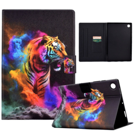 Luxe Bescherm-Etui Hoes Map voor Samsung Galaxy Tab A9 Plus - 11 -    "Tijger" Zwart