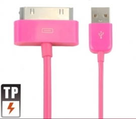 USB 2.0 Data en oplader Kabel voor iPhone 4 - 4S  200cm  Magenta