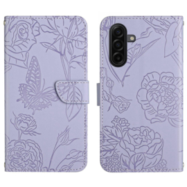 PU BoekCover Hoes Etui voor Samsung Galaxy A57  -   Lila-Paars  -  Vlinders