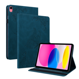 Vlinder - Bescherm-Etui Map voor Apple iPad 10 -  A16 - 10.9 - Blauw
