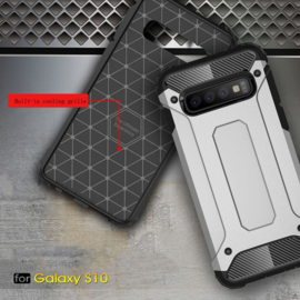 Samsung Galaxy S10 - Hybrid  Armor-Case Bescherm-Cover Hoes -  Grijs
