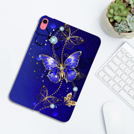 TPU Flex Bescherm- Hoes Cover Skin voor iPad 10   -  Vlinders - Blauw