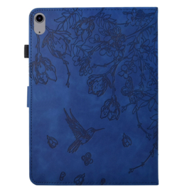 Bescherm-Etui Map Cover voor  Apple iPad 10 - 11 -  A16 - 10.9  -  Kolibrie  -  Blauw  - A2696