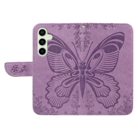 PU BookCover Hoes Etui voor Samsung Galaxy S24 FE  -   Vlinder - Paars