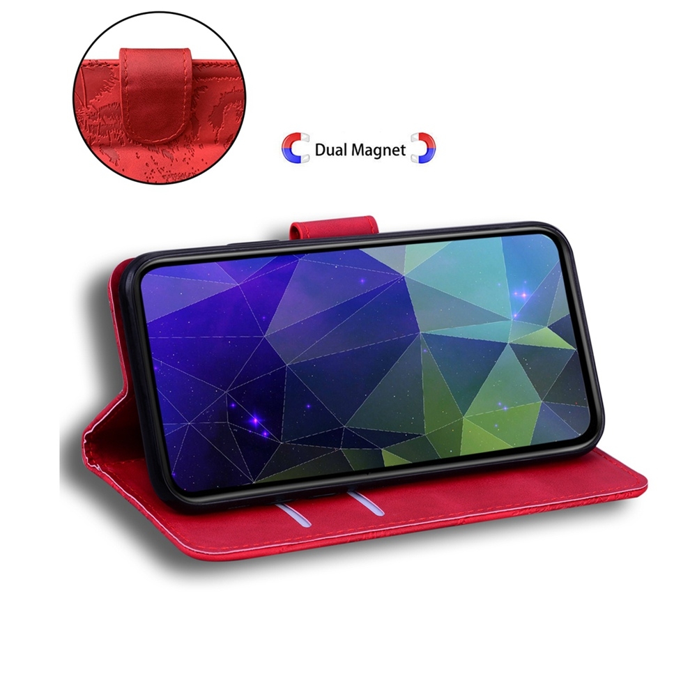 BoekCover Etui Hoes voor Samsung Galaxy A36 - A56  -  Rood   -  Tijger in Reliëf