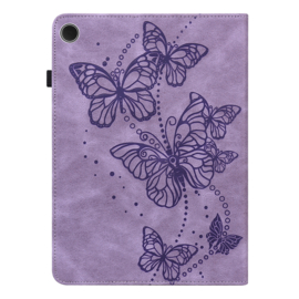 Bescherm-Etui Hoes Map voor Samsung Galaxy Tab A9 Plus - 11 -   Vlinders - Paars