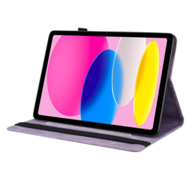 Vlinder - Bescherm-Etui Map voor Apple iPad 10 -  A16 - 10.9  - Paars