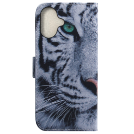 BookCover Etui Hoes Mapje  voor iPhone 16  - Tijger