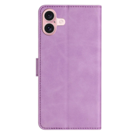 BookCover Hoes Etui voor Apple iPhone 17  -  Vlinders   -  Paars   -  Reliëf
