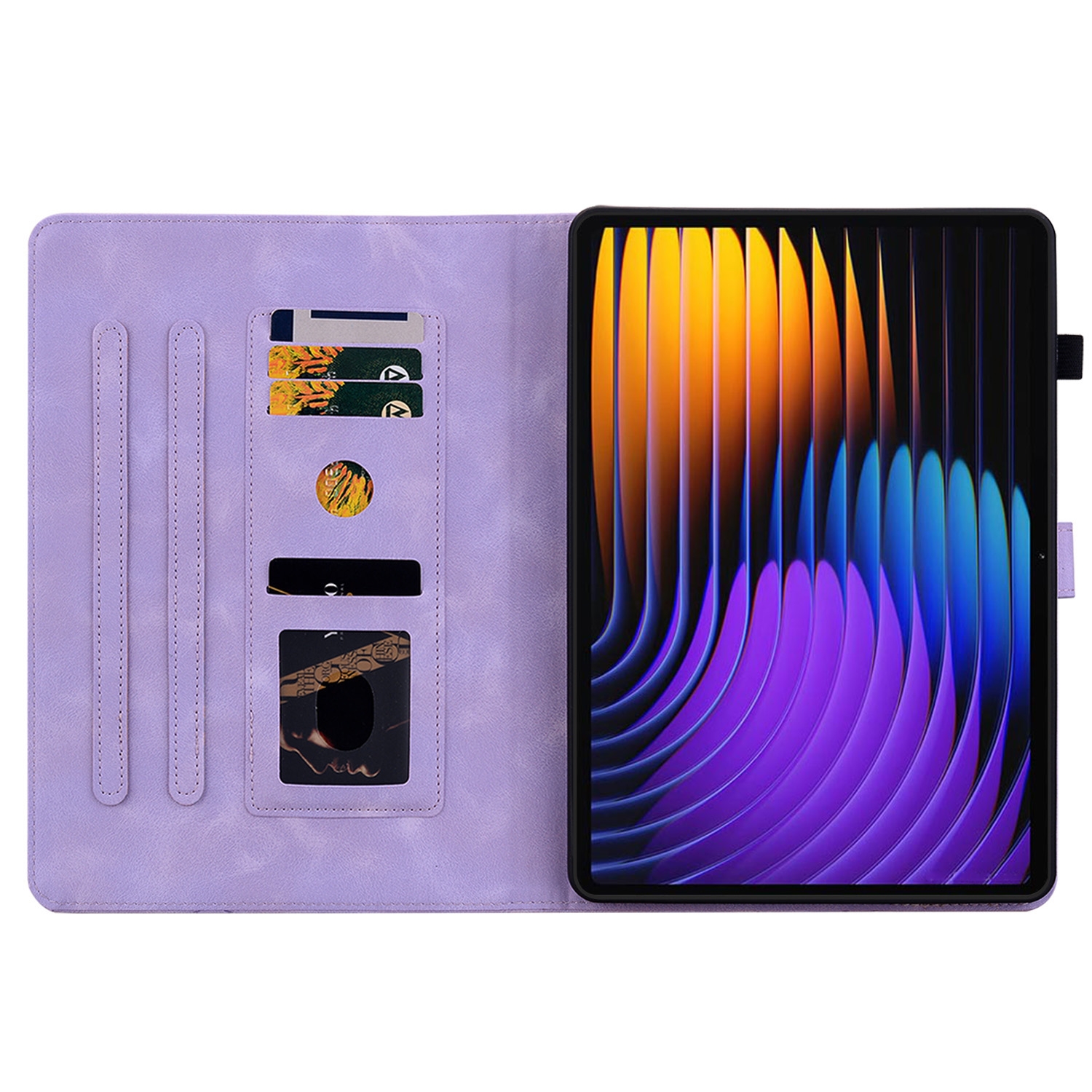 Luxe Bescherm-Etui Hoes Map voor Xiaomi Pad 7  -  7 PRO   -    " Lelie "  Paars