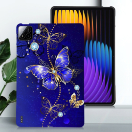 TPU Flex Bescherm- Hoes Cover Skin voor Xiaomi Pad 7 - Pad 7 PRO  -  Vlinder Blauw