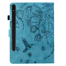 Bescherm-Etui Hoes Map voor Samsung Galaxy Tab S10 FE PLUS - 13.1 - Kolibrie -  Turquoise