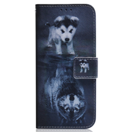 BookCover Hoes Etui voor Samsung Galaxy A54  -  Wolf - Welp
