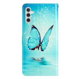 BoekCover Hoes Etui voor Samsung Galaxy A36  -  A56   -  Vlinder - Blauw
