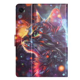 Luxe Bescherm-Etui Hoes Map voor Samsung Galaxy Tab  A9 Plus - A11 Plus - 11"  -   "Kat - Rainbow"