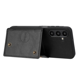 PU Bescherm-Hoes Cover met 4 Pas-vak voor Samsung Galaxy S26 PLUS - Zwart