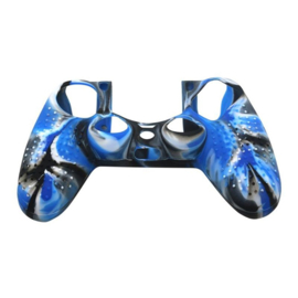 Grip Silicone Hoes / Skin voor Playstation 4 PS4 Controller    Blauw  Zwart Wit