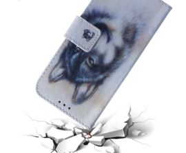 BookCover Etui Hoes voor Samsung Galaxy A24 - A25  -    Wolf. Wit