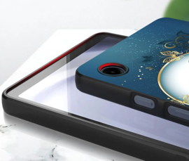 TPU Flex Bescherm- Hoes Cover Skin voor Galaxy Tab A9 PLUS 11  -  Vlinders Blauw-Goud