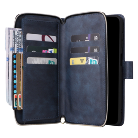 BookCover - 9 Cards - Wallet Etui Hoes voor Samsung Galaxy A14 - 5G   -  Blauw