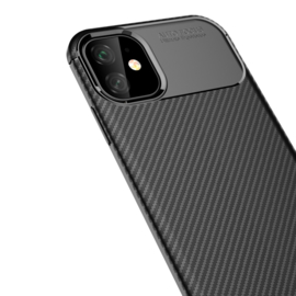 Luxe TPU Carbon  Bescherm-Hoes  voor iPhone 12 Mini    Zwart