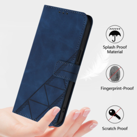 Hoes - Etui - Tas voor Samsung Galaxy A36 - A56  - Met Schouder - Draagkoord -  Blauw