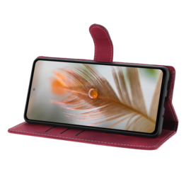 BoekCover Hoes Etui voor Samsung Galaxy A37 - A36 - A56 -  Bordeaux Rood  -  Vlinders -  Reliëf