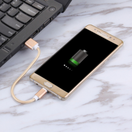 USB C - Oplader en Data Kabel voor Galaxy S22 - 15cm - Goud