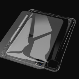 TPU Flex Bescherm- Hoes Cover met Pencil-clip  voor iPad Pro 11" 2024 -  Transparant  A2836