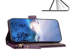 9 Pas - Portemonnee Etui Hoes voor Samsung Galaxy A24   -  Paars