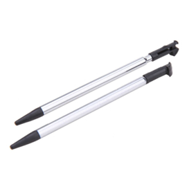 2x Inschuifbare Aluminium Stylus Pen voor New Nintendo 3DS