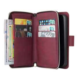 BookCover - 9 Cards - Wallet Etui voor iPhone 13 - iPhone 14  - Bordeaux Rood