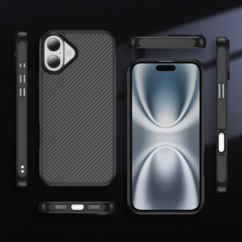 Slim Carbon Bescherm-Hoes Cover  voor Apple iPhone 17       Zwart