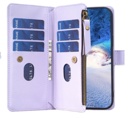 9 Pas - Portemonnee Etui Hoes voor iPhone 15    -    Lila