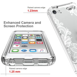 Armor-Case Bescherm-Cover Skin Sleeve voor iPod Touch   Wit  -  Transparant
