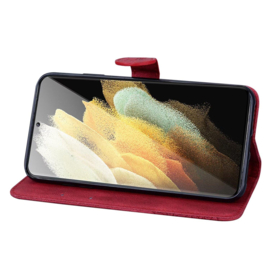 BoekCover Etui Hoes voor Samsung Galaxy S26 ULTRA  -  Rood   -  Vlinder  - Reliëf
