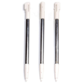 3x Inschuifbare Aluminium Stylus Pen voor Nintendo  DSi    Wit