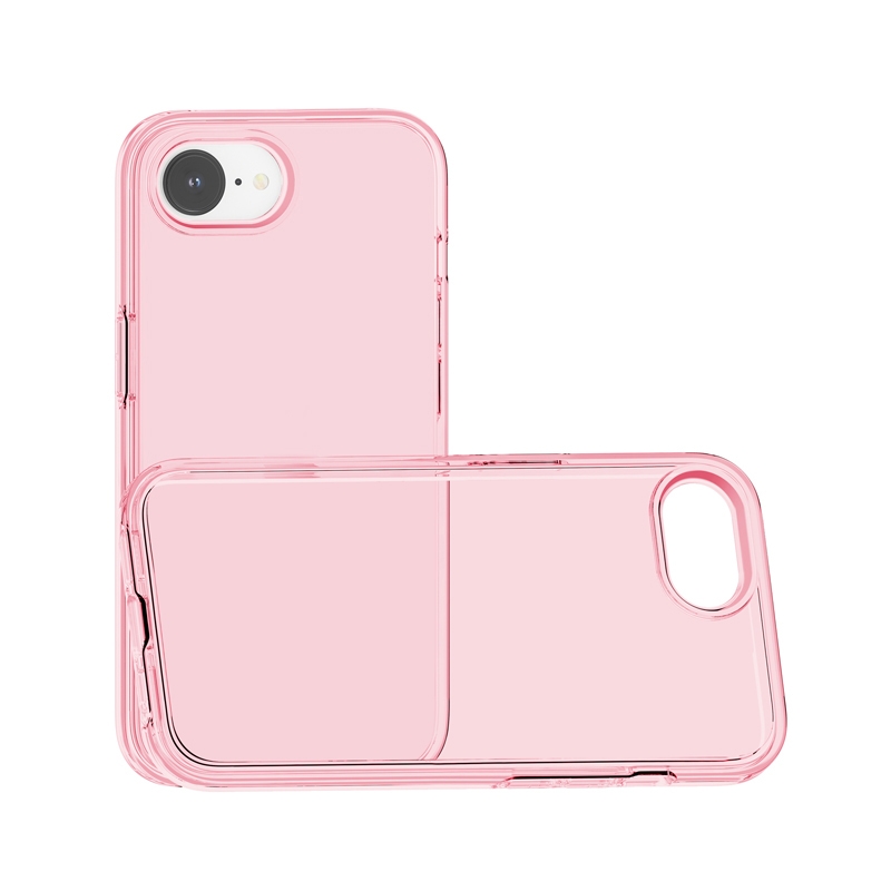 Transparant Hard-Cover Bescherm-Hoes + Screenprotector voor iPhone 16e  -  Roze
