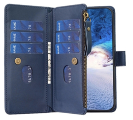 9 Pas - Portemonnee Etui Hoes voor Samsung Galaxy A35   -    Blauw