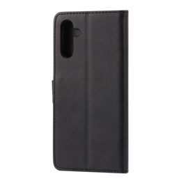BookCover Hoes Etui voor Samsung Galaxy A56 - A36  -  Cartoon Cat  -  Zwart   - Reliëf