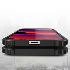 Sterke Armor-Case Bescherm-Cover Hoes voor iPhone 12 Pro Max -  Zwart