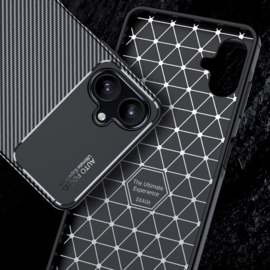 Samsung Galaxy A06  - Carbon TPU Bescherm-Hoes Skin - Zwart