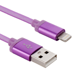 Lightning Oplader en Data USB Kabel voor iPhone - iPad   20cm    Paars