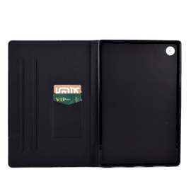 Luxe Bescherm-Etui Hoes Map voor Samsung Galaxy Tab A9 Plus - 11 -    "Giraffe" Zwart