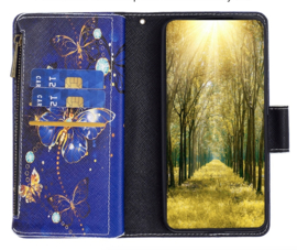BookCover Portemonnee  Etui voor Samsung Galaxy A55      -   Vlinders. Blauw