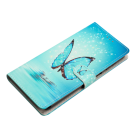 BookCover Hoes Etui voor Samsung Galaxy A55  -  Blauw - Vlinder